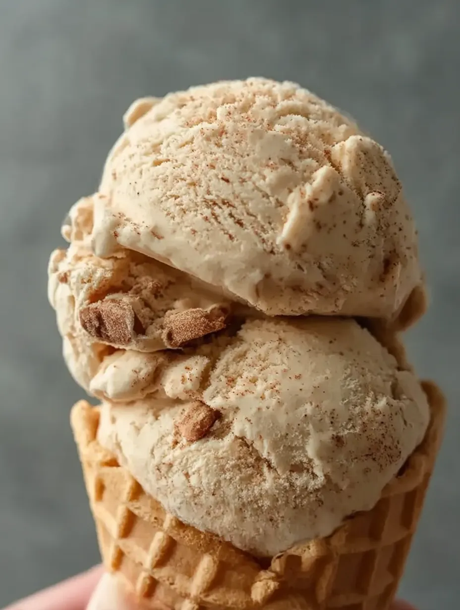 A scoop of ice cream with cinnamon on top.