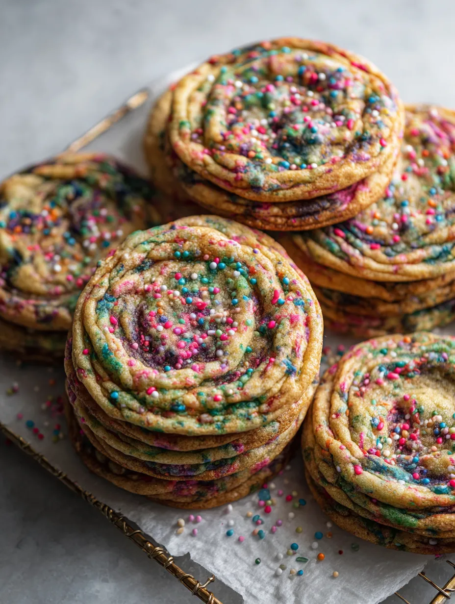 Cookies with sprinkles on a plate.