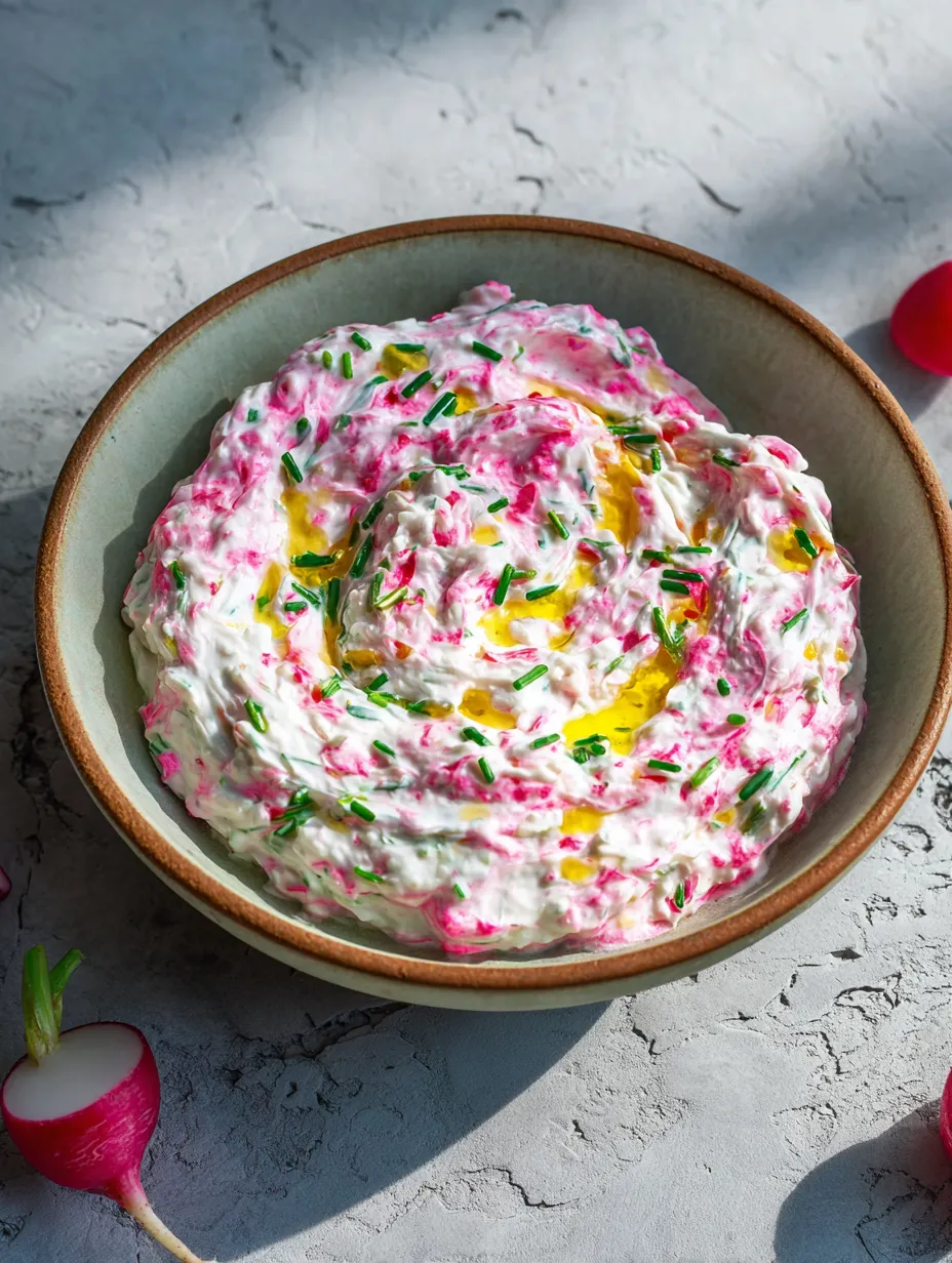 Easy Pink Radish Tzatziki.