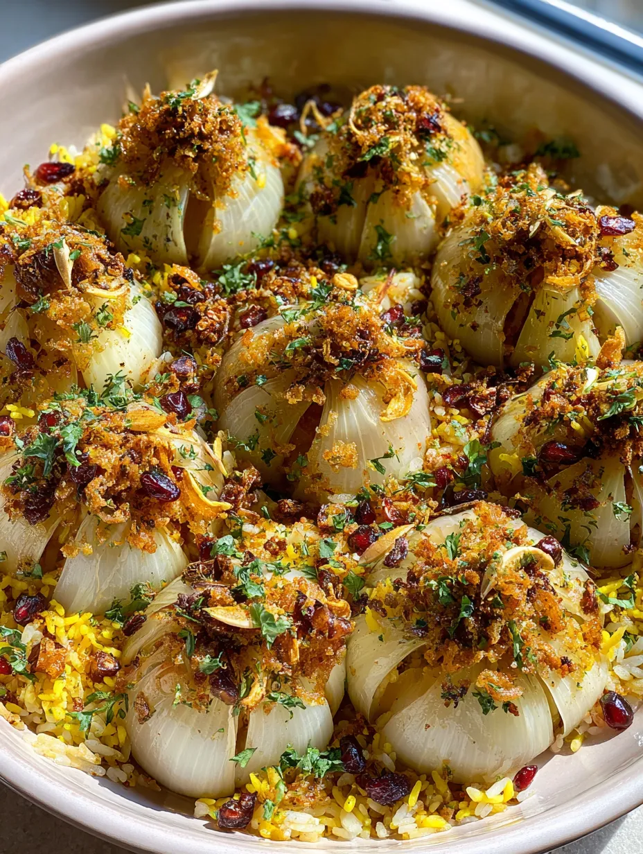A bowl of Jeweled Rice Stuffed Onions.