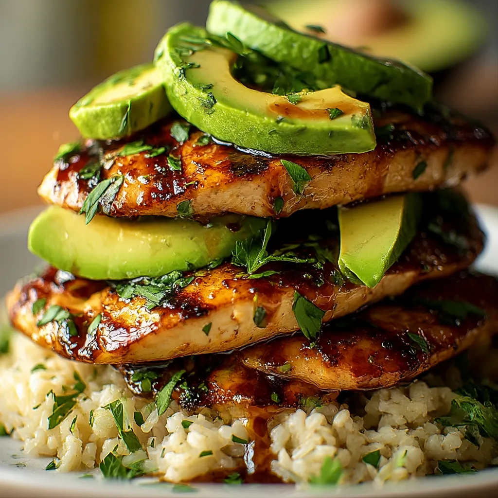 Honey Lime Chicken & Avocado Rice Stack