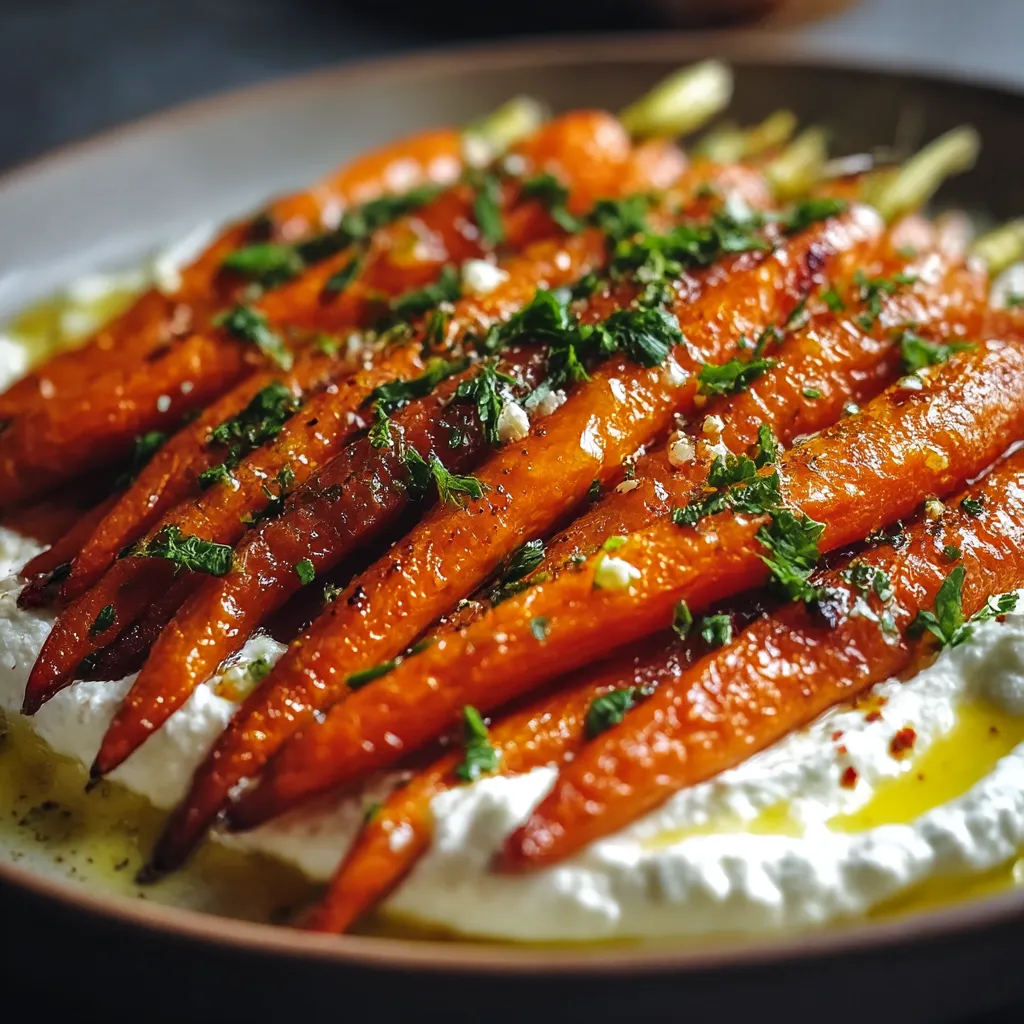 Roasted Carrots with Whipped Ricotta and Hot Honey