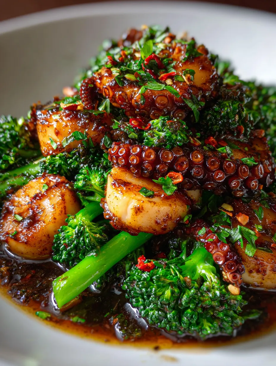 A plate of Citrus-Spiced Baby Octopus.
