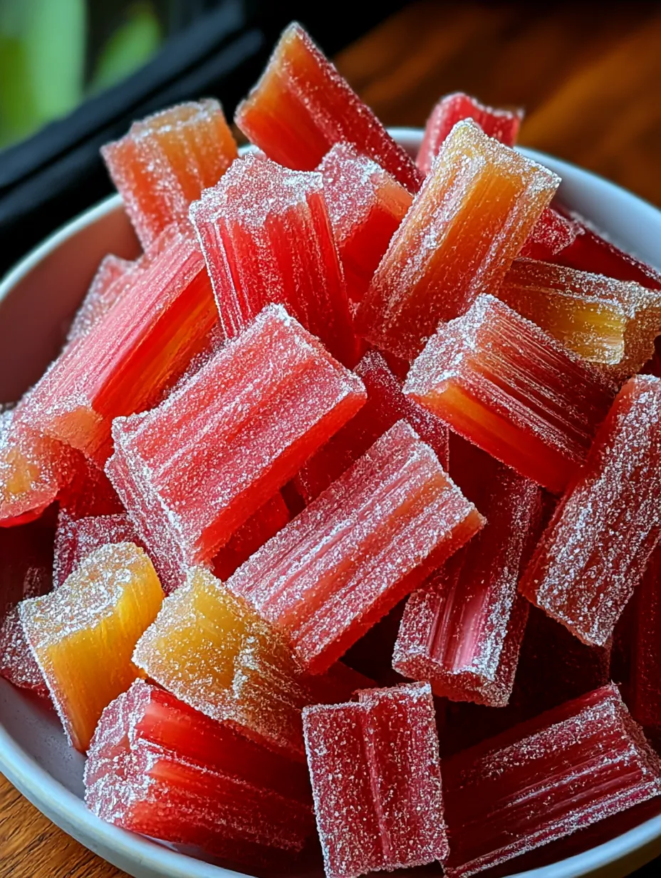 Easy Candied Rhubarb.