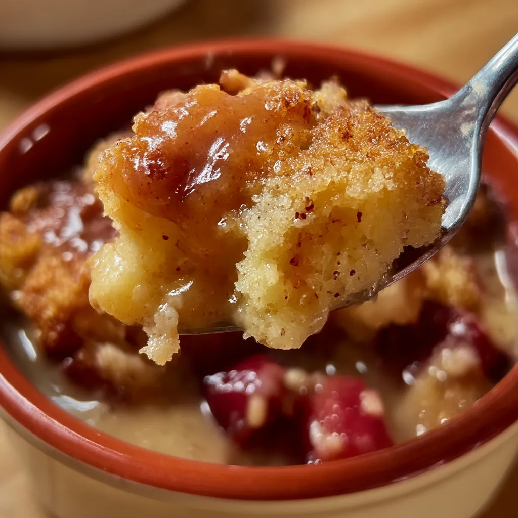 Baked Sticky Rhubarb Pudding