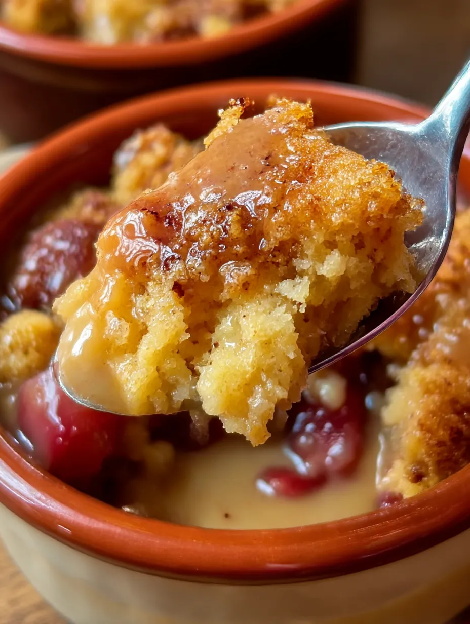 Easy Baked Sticky Rhubarb Pudding.