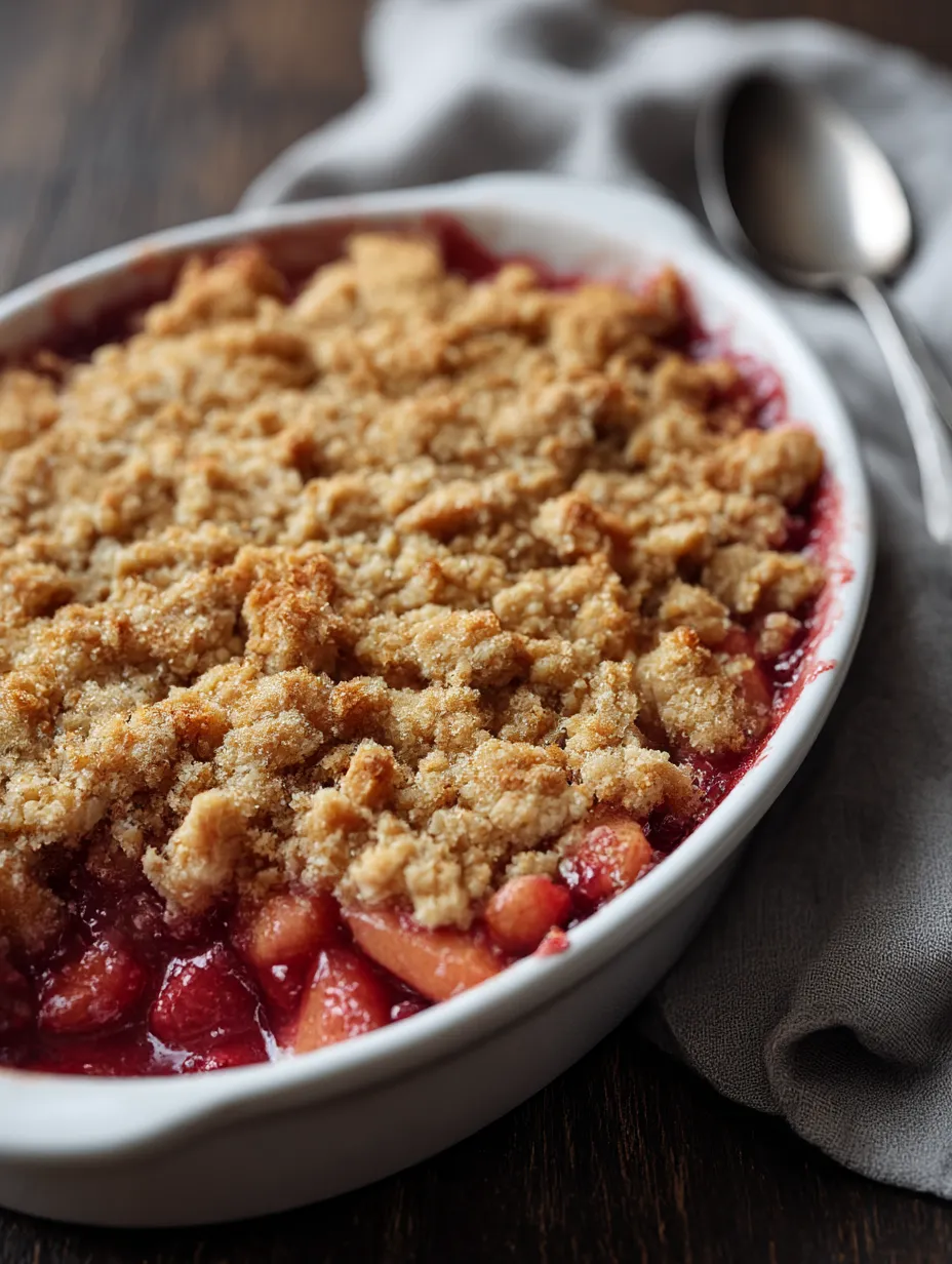 Easy Rhubarb Crisp Recipe.