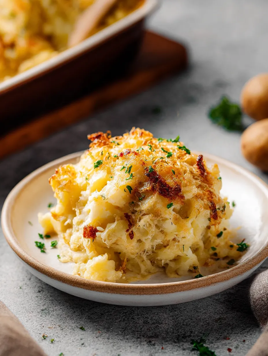 A plate of Potatoes Romanoff.