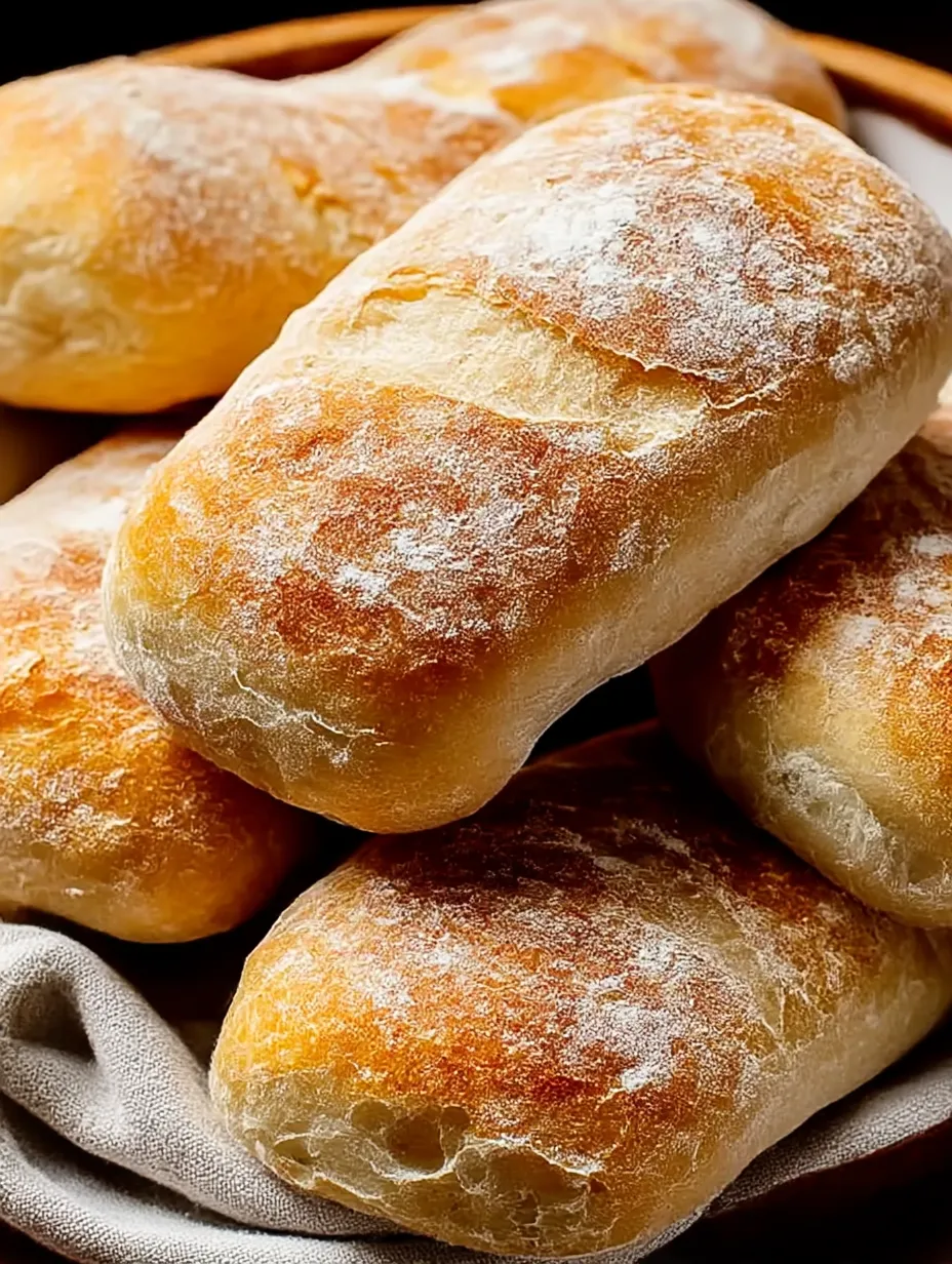 A stack of bread on a table.