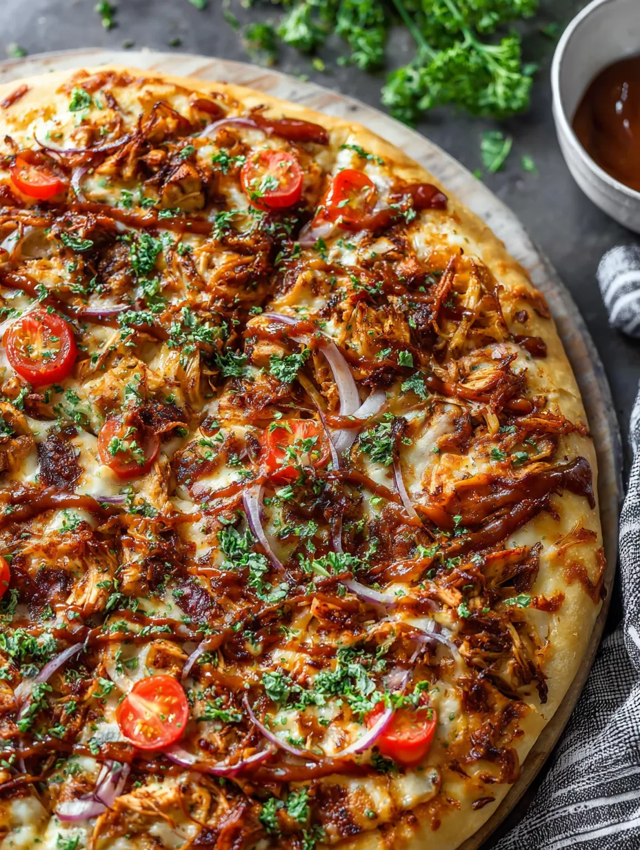 A Chipotle BBQ Chicken Pizza.