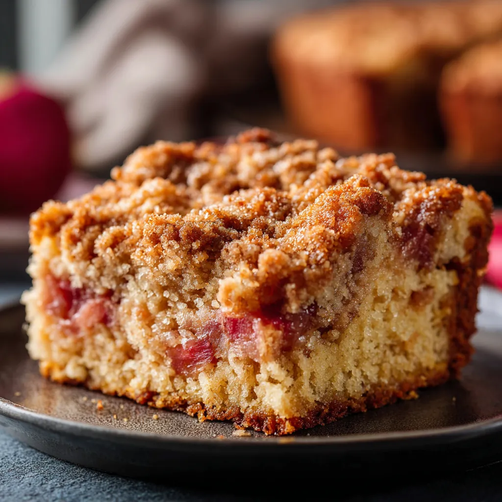 Double Crumb Rhubarb Coffee Cake