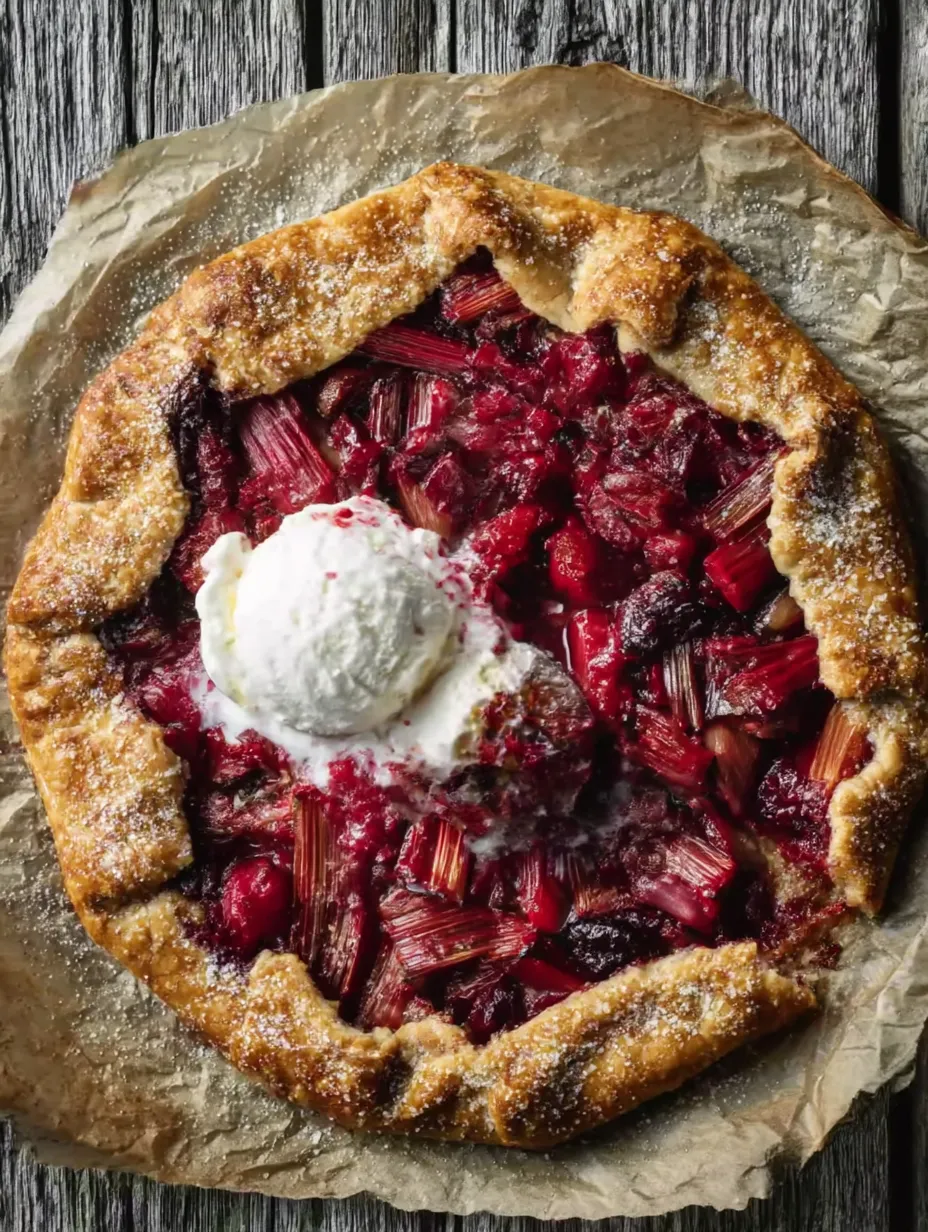 A slice of Rhubarb Strawberry Galette.