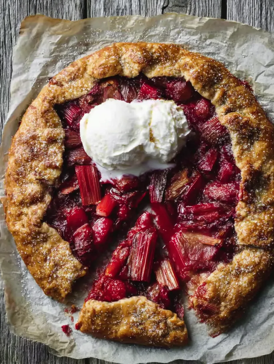 Easy Rhubarb Strawberry Galette.
