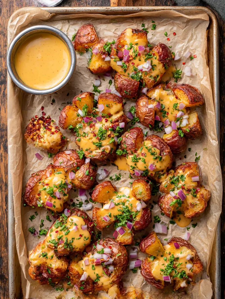 Easy Smoked Cajun Smashed Potatoes.