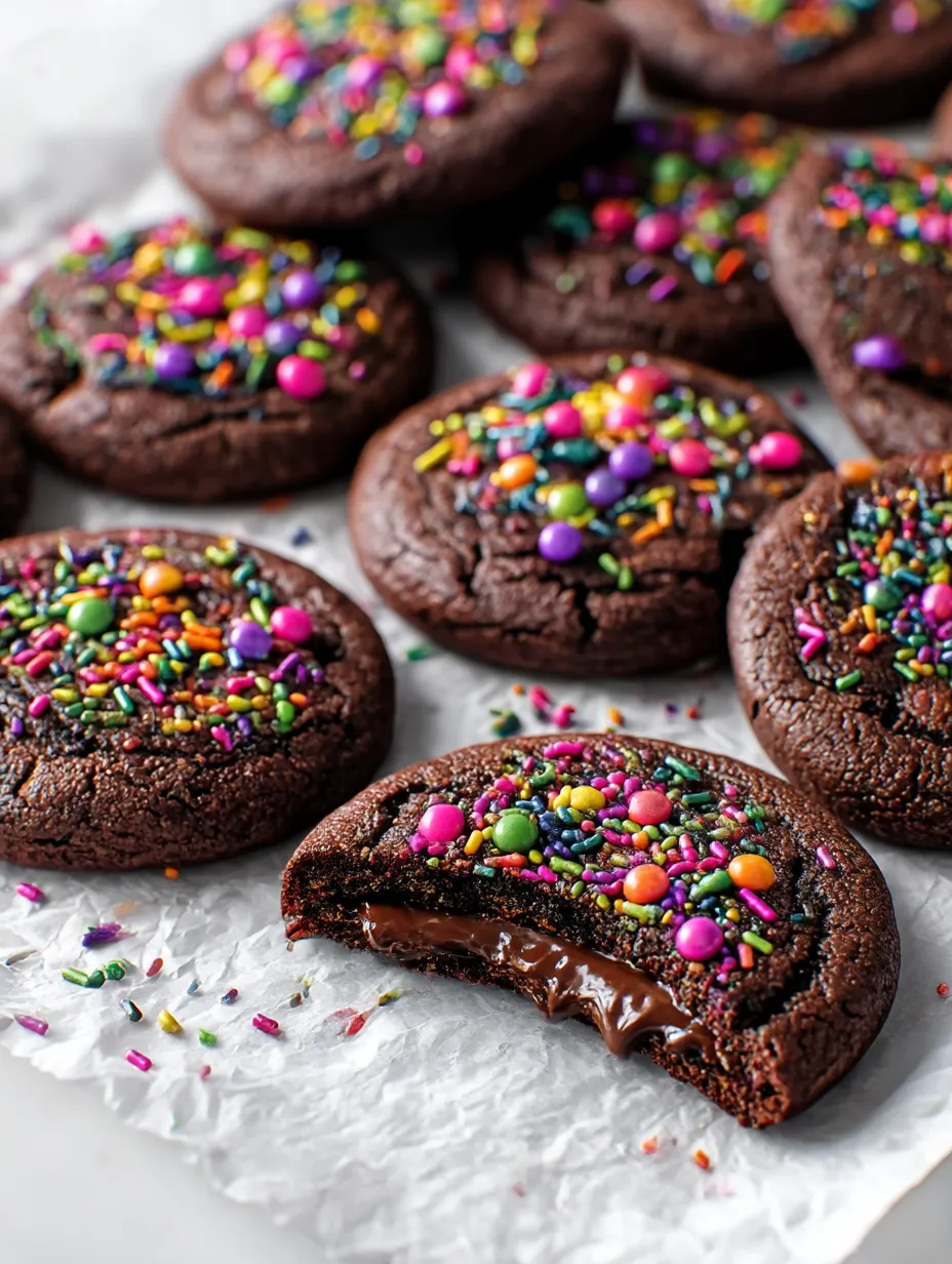 Ganache-Stuffed Brownie Cookies Recipe.
