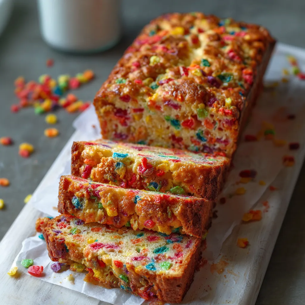 Fruity Pebbles Breakfast Bread