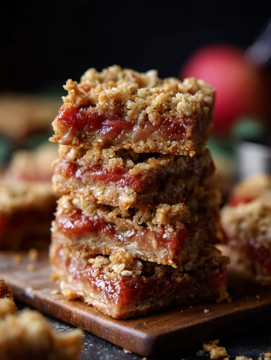 Amish Oatmeal Rhubarb Bars Recipe.
