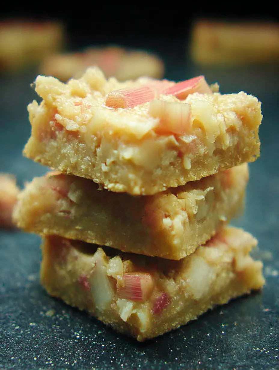 Lemon Rhubarb Bars Recipe.