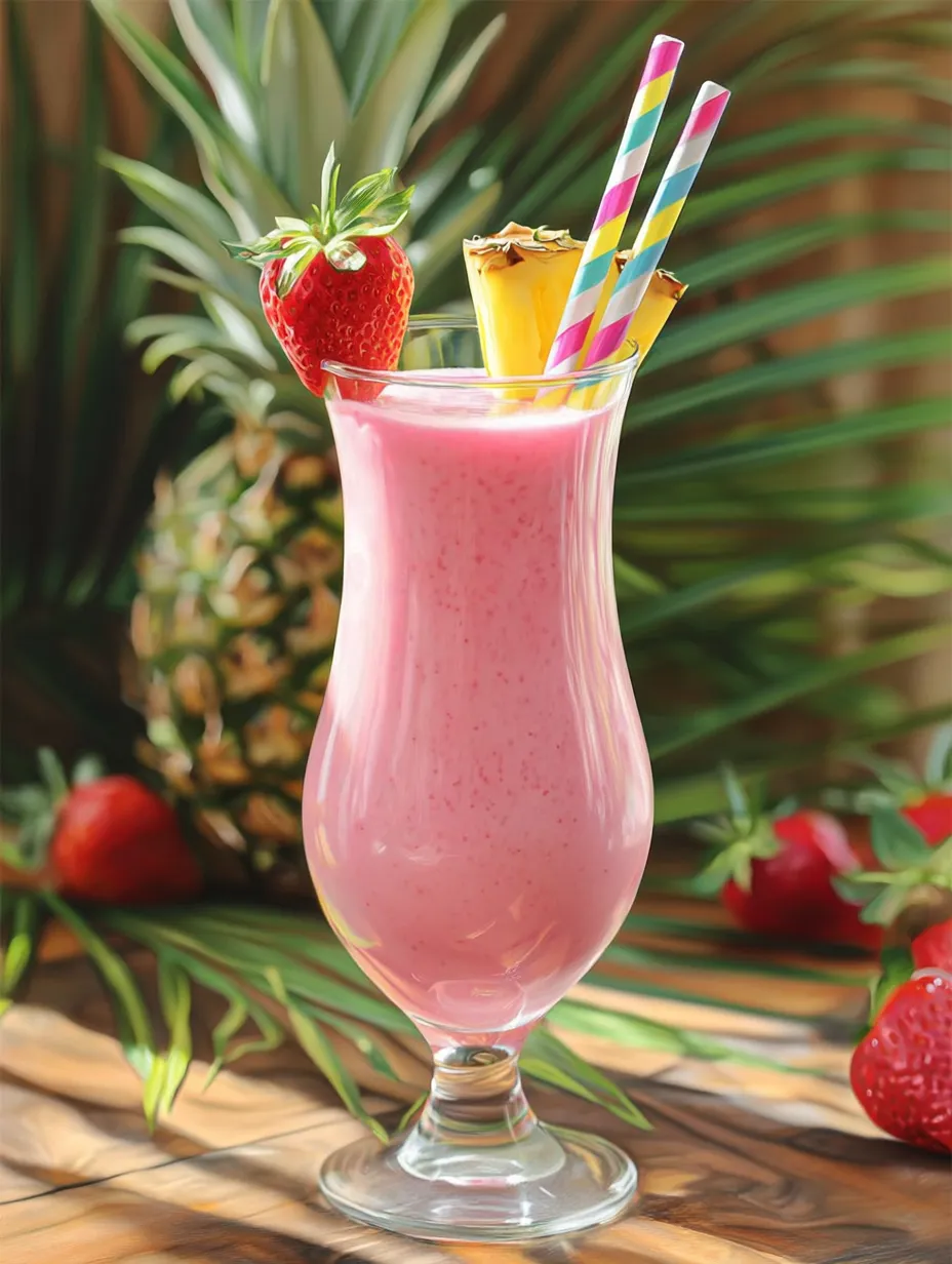 Refreshing Virgin Strawberry Pina Colada Recipe.