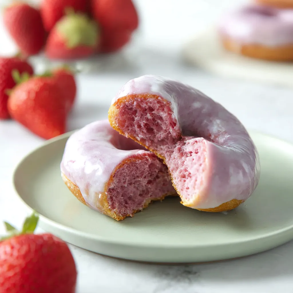 Strawberry Cake Donuts