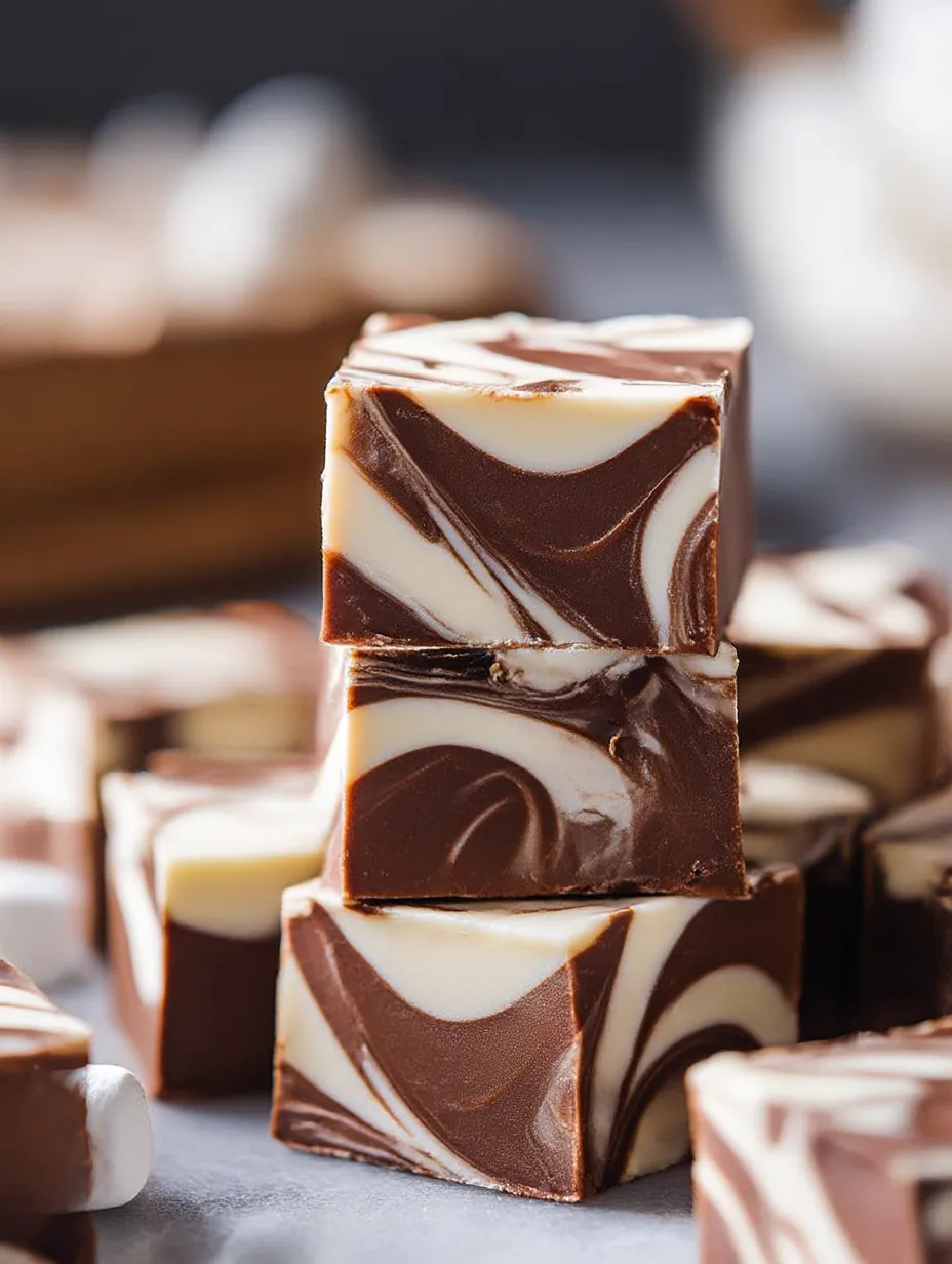 Easy Marshmallow Swirl Fudge.