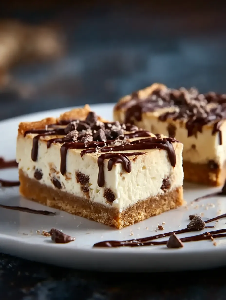 A slice of Cannoli Cheesecake Bars.