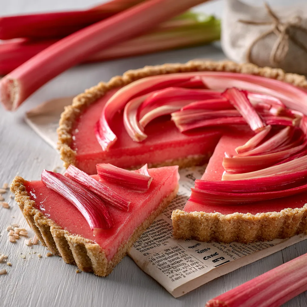 Rhubarb Tart with Shortbread Crust