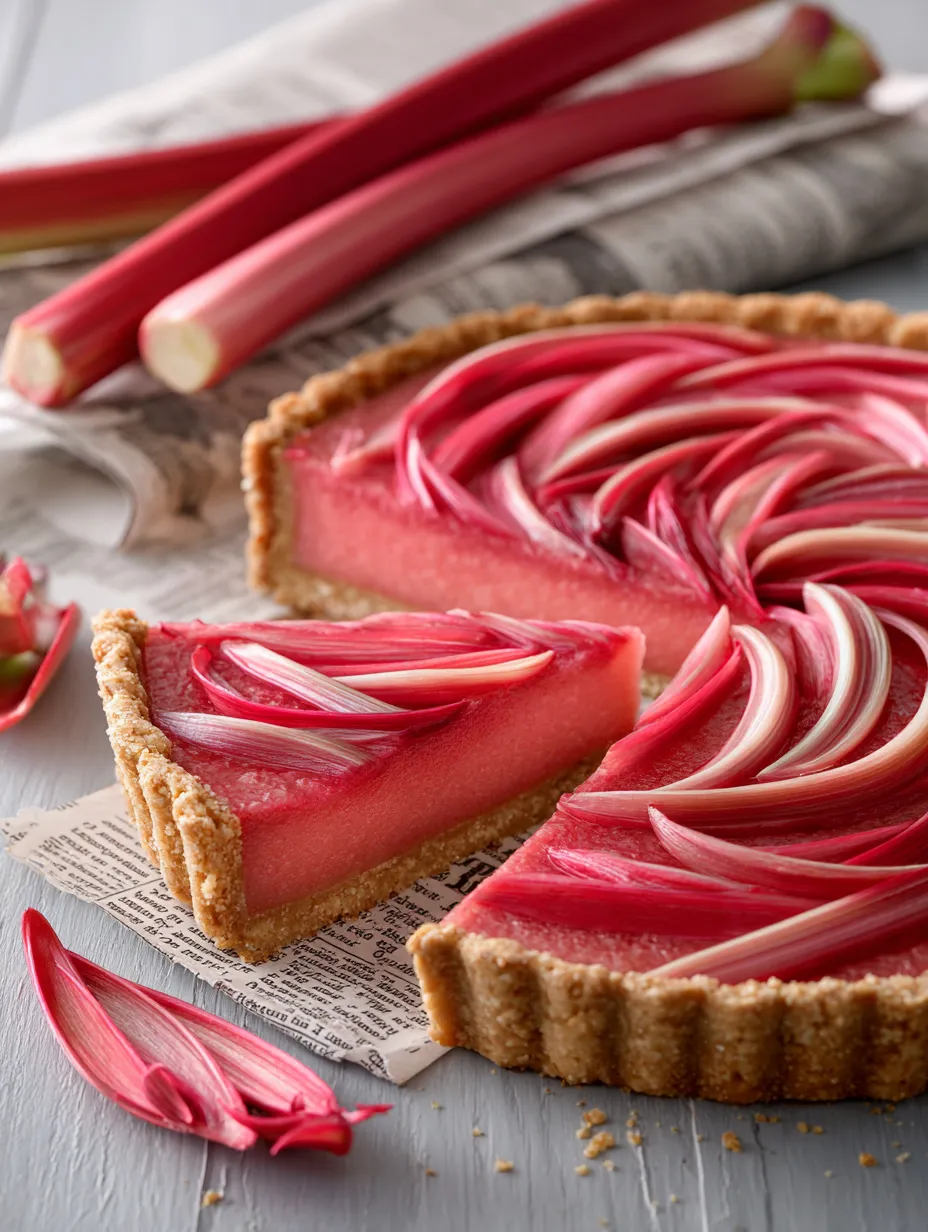 Rhubarb Tart with Shortbread Crust Recipe.