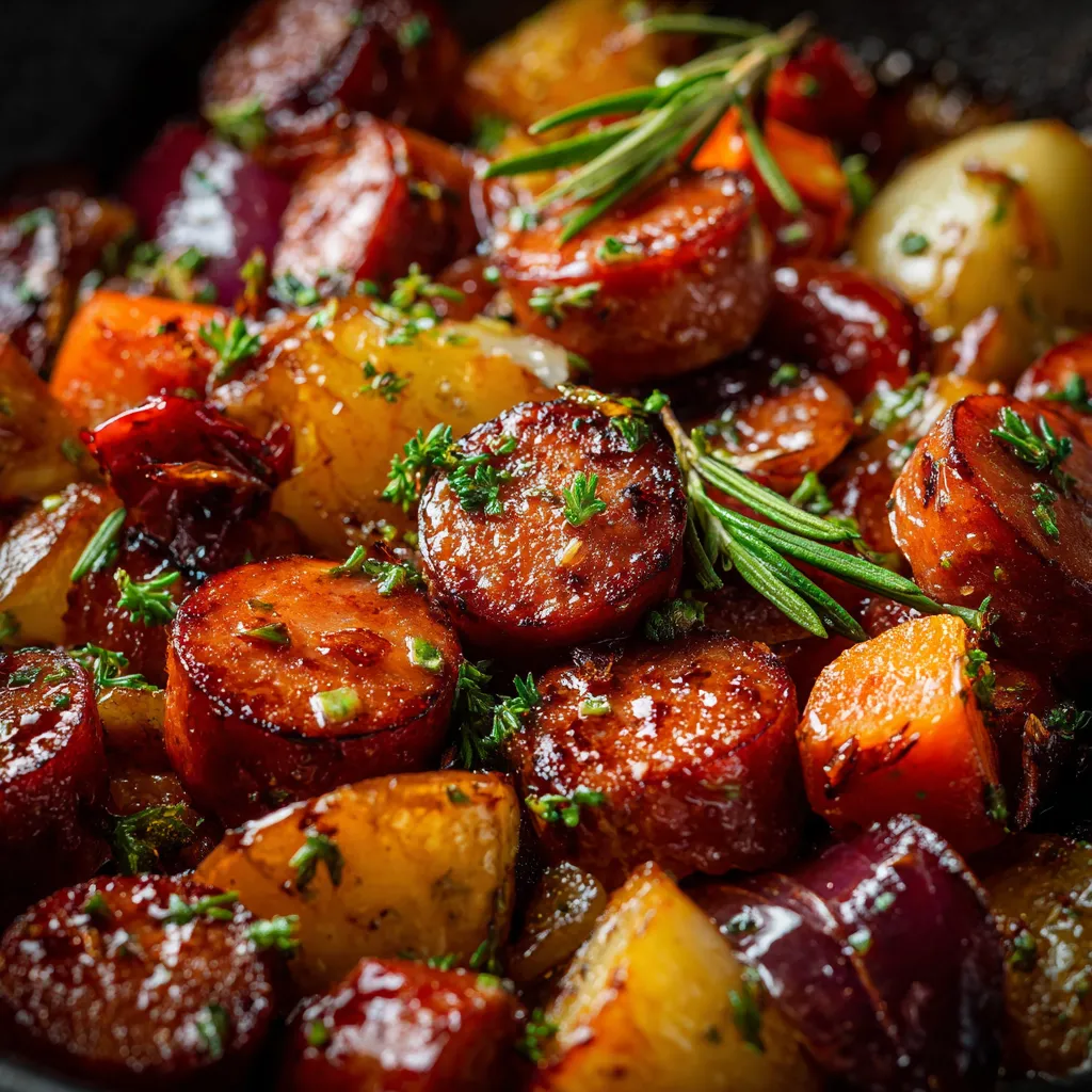 Sheet Pan Honey Garlic Kielbasa, Potatoes, & Broccoli