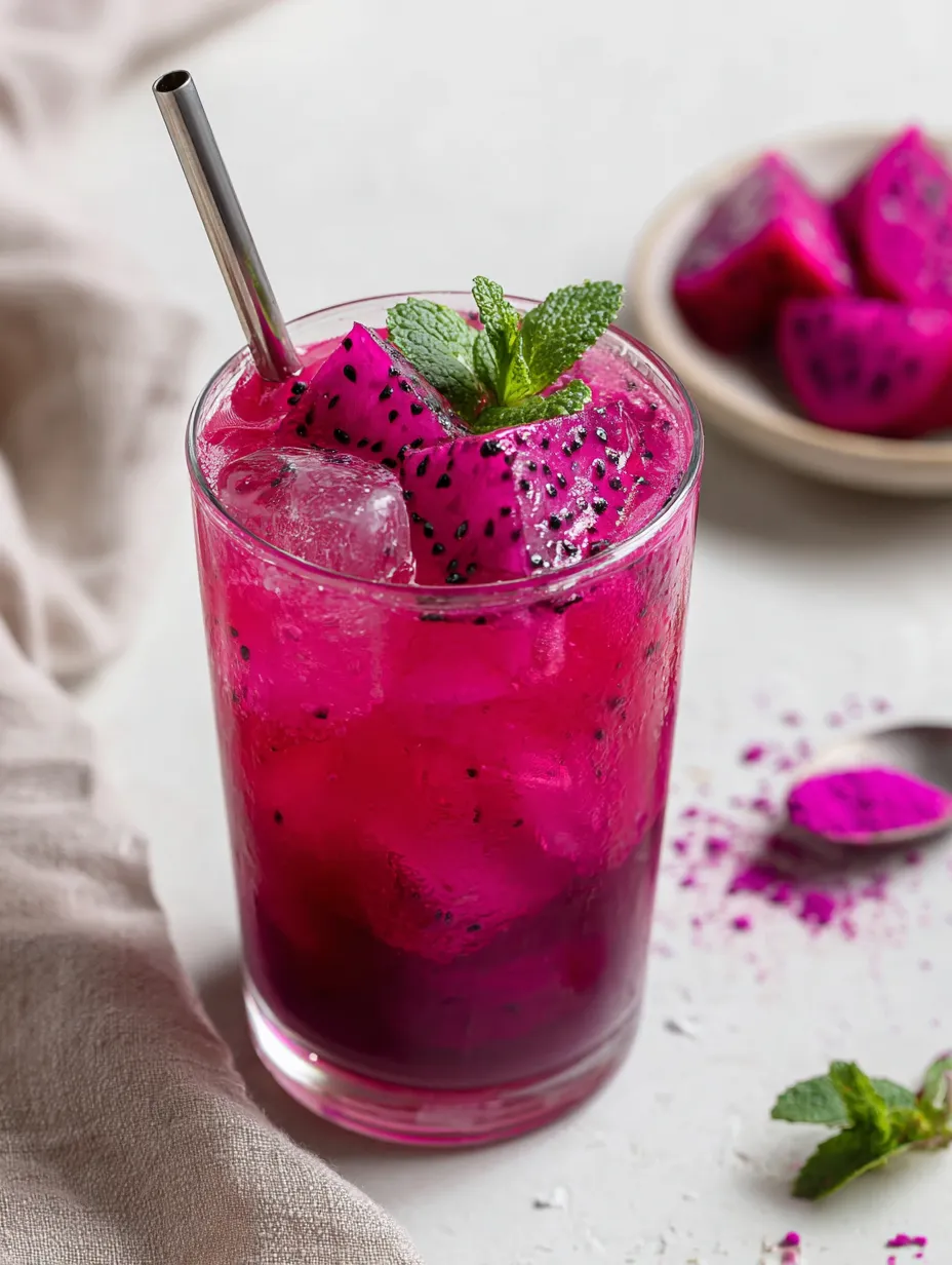 Easy Mango Dragon Fruit Refresher.