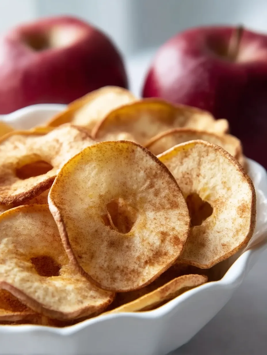 A bowl of apple chips.