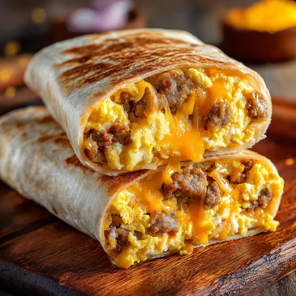 Cheesy Sausage and Egg Wraps