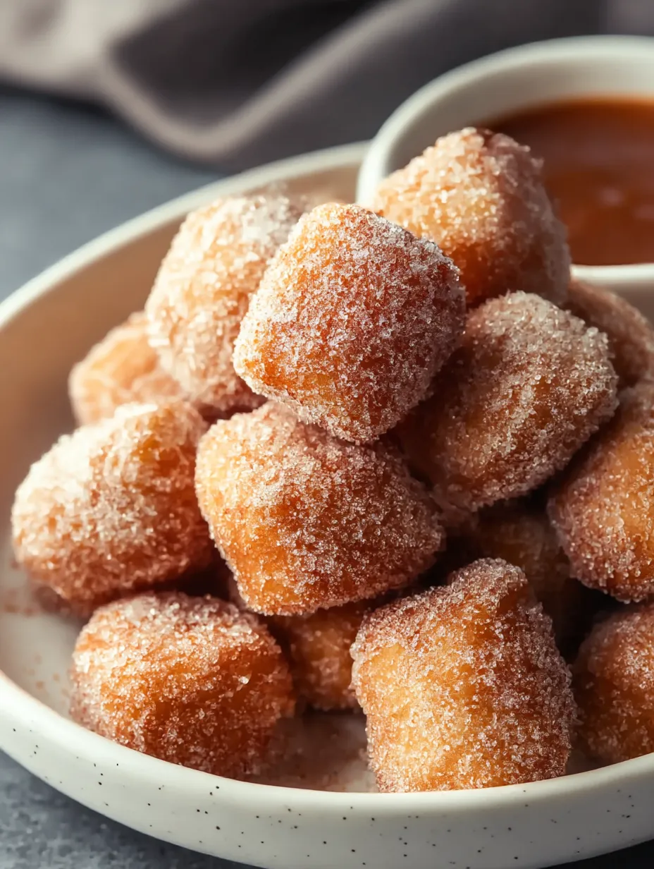 Bowl of Sweet Air Fryer Churro Bites.