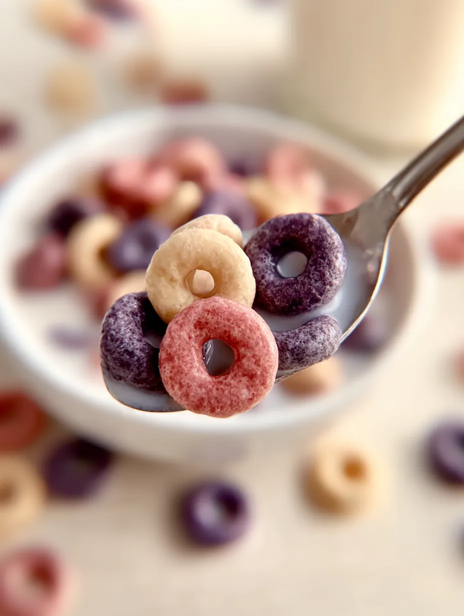 A spoonful of fruit loops.