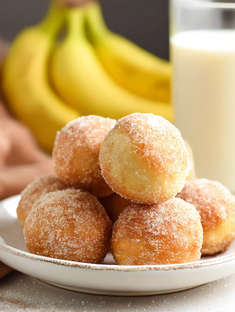A plate of Banana Donut Holes.