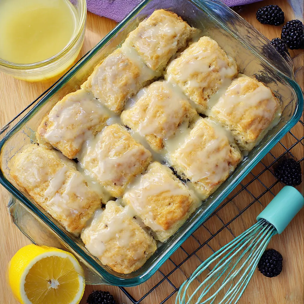 Blackberry Buttermilk Biscuits with Lemon Glaze