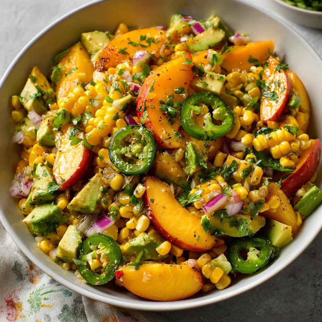 Sweet Corn Salad with Peaches