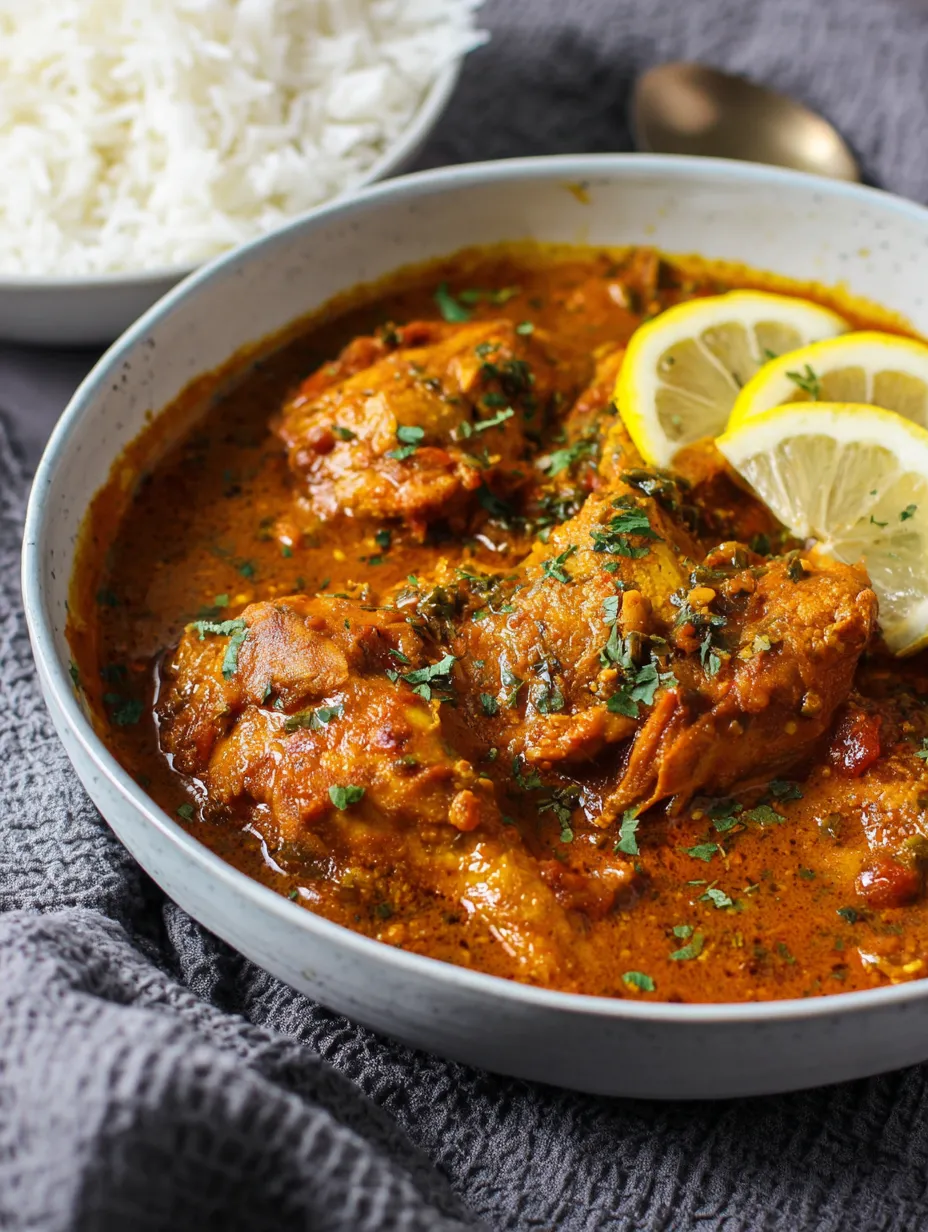 A bowl of Rhubarb Chicken.