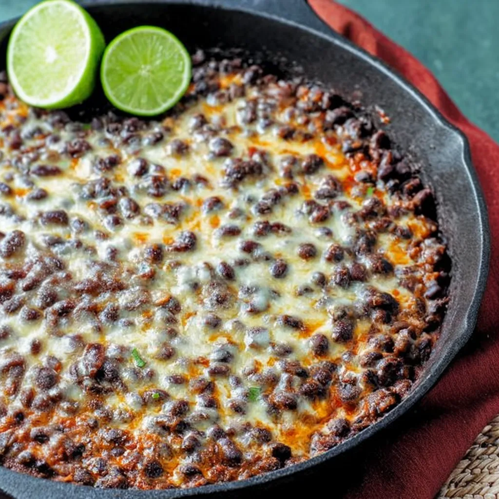 Cheesy Spicy Black Bean Skillet