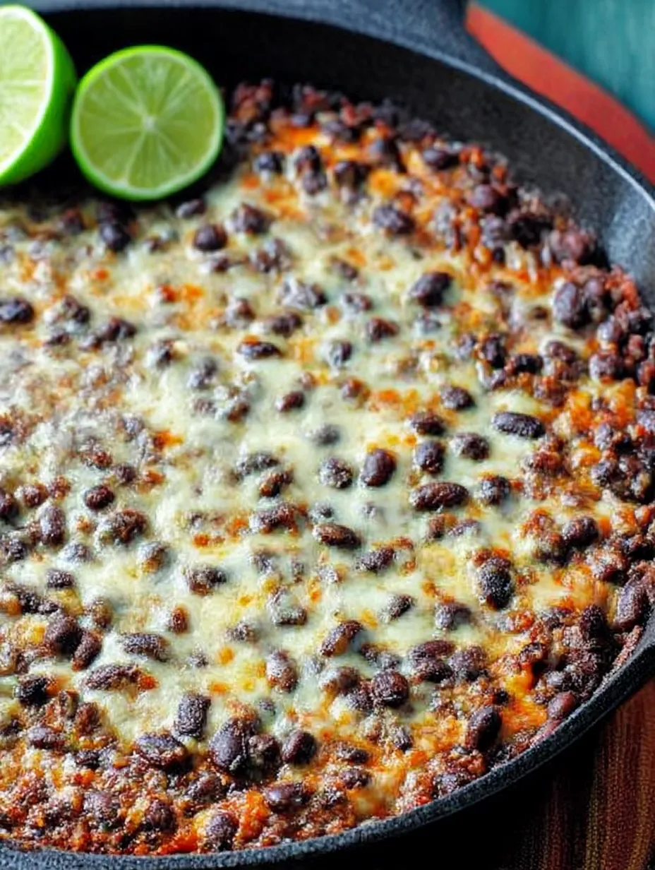 Cheesy Spicy Black Bean Skillet Recipe.