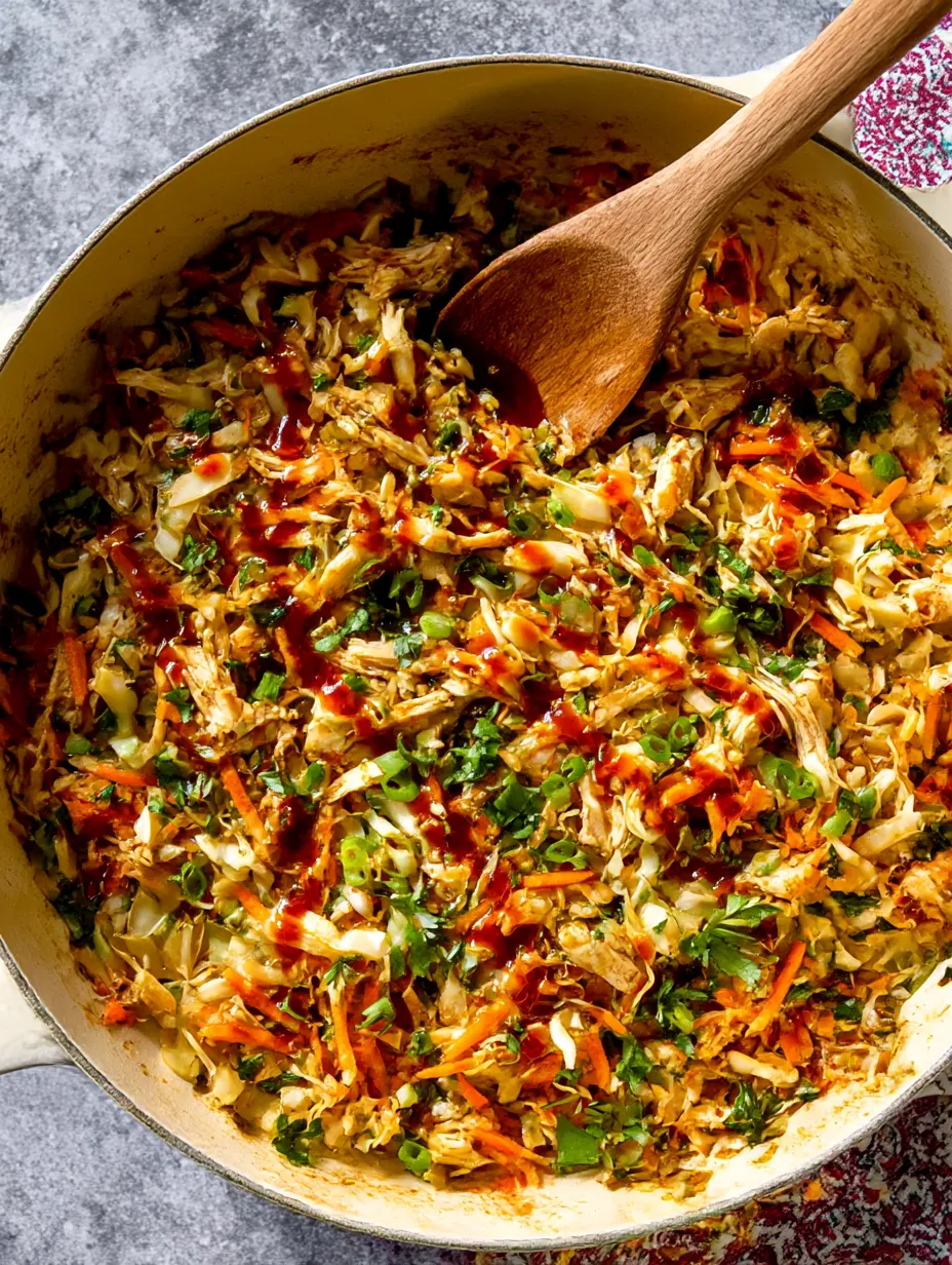 A pan of Chicken and Cabbage Stir Fry.
