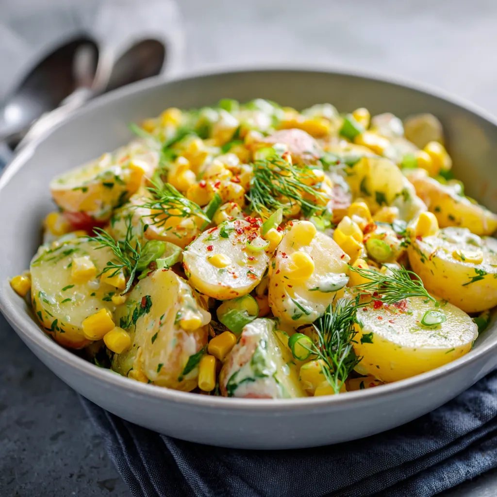 French-Style Summer Potato Salad with Corn