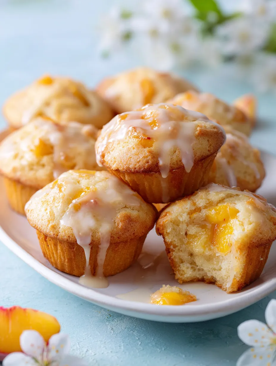 A plate of muffins with a white sauce drizzled over them.