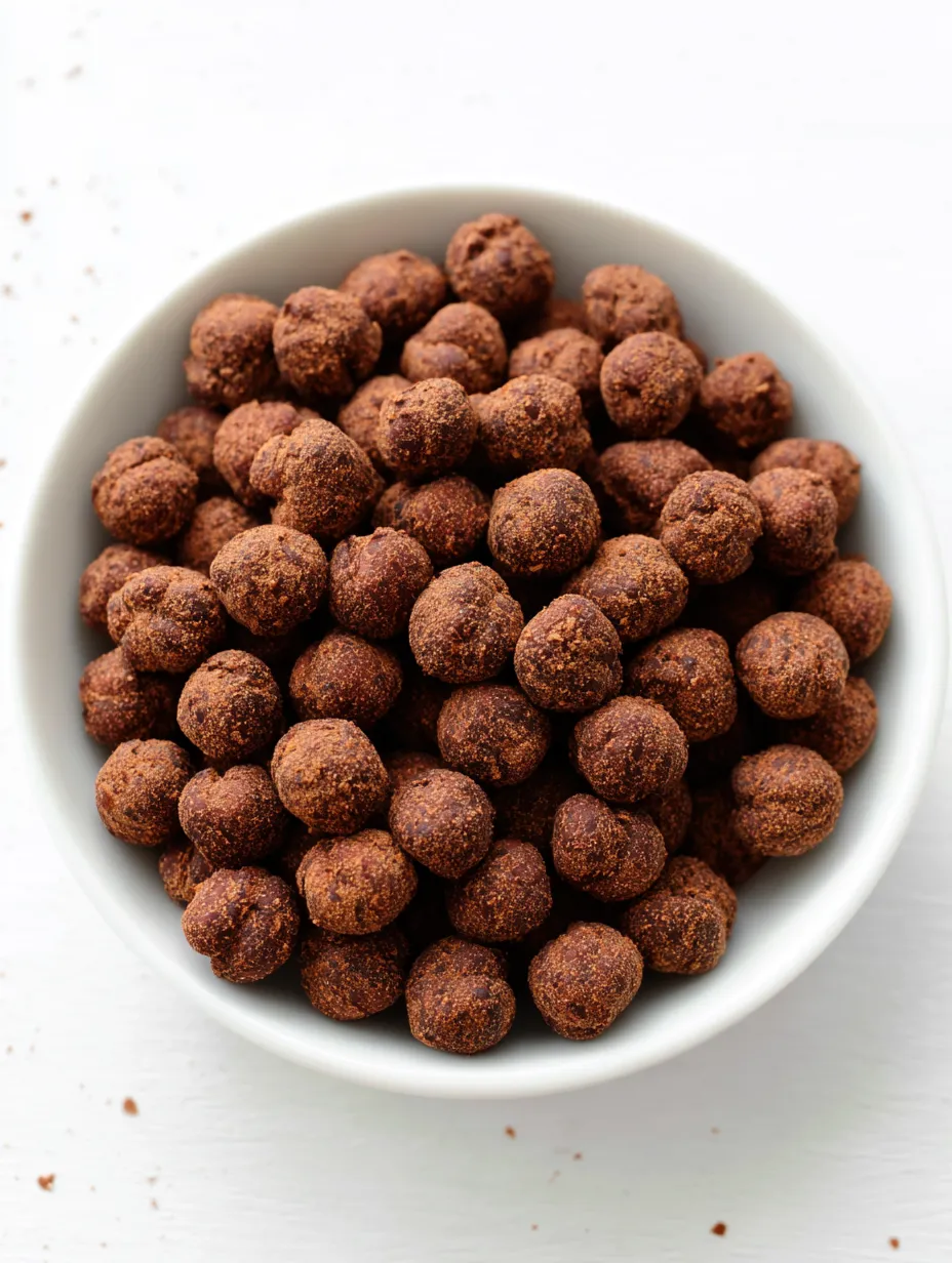 A bowl of Crispy Cocoa Air Fryer Chickpeas.