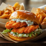 Crispy Buffalo Chicken Sandwich with Ranch Slaw