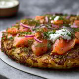 Crispy Potato Galette with Smoked Salmon & Crème Fraîche