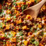Southwest Ground Beef and Sweet Potato Skillet