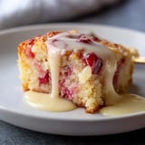 Warm Rhubarb Cake with Butter Sauce
