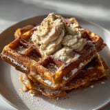 Pumpkin Chai Heavenly Waffles With Salted, Maple, Whipped Butter