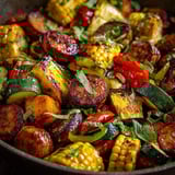 Summer Sausage Skillet with Andouille Sausage